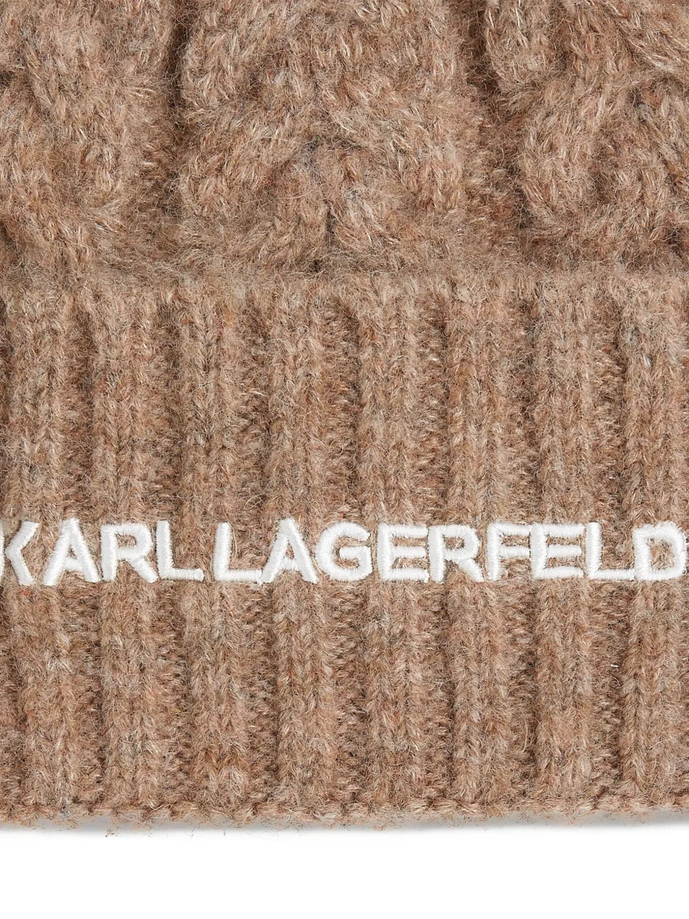 Karl Lagerfeld K Essential kabelgebreide muts Bruin