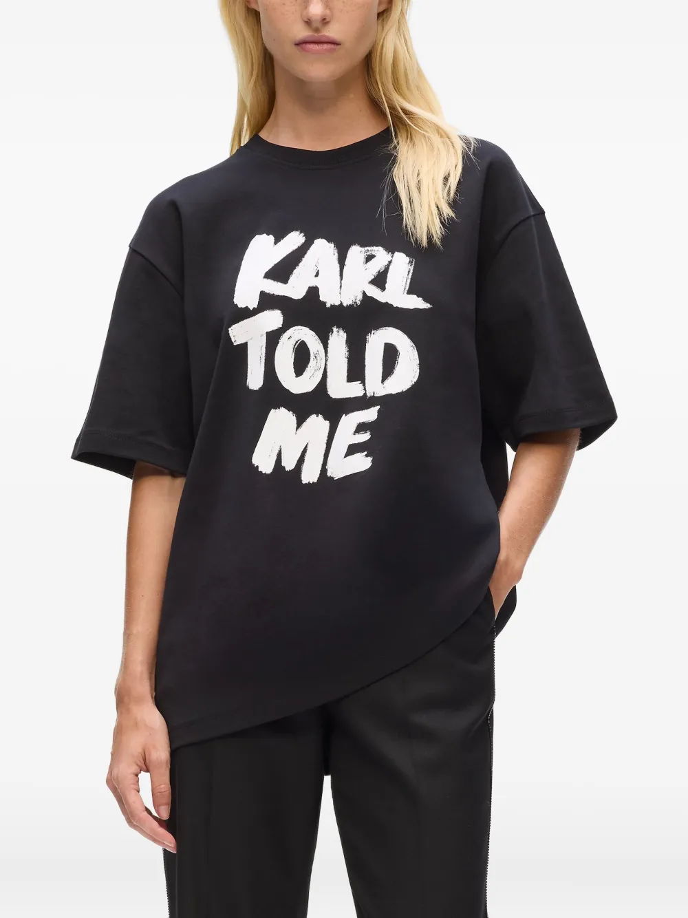 Karl Lagerfeld Karl Told Me T-shirt Zwart