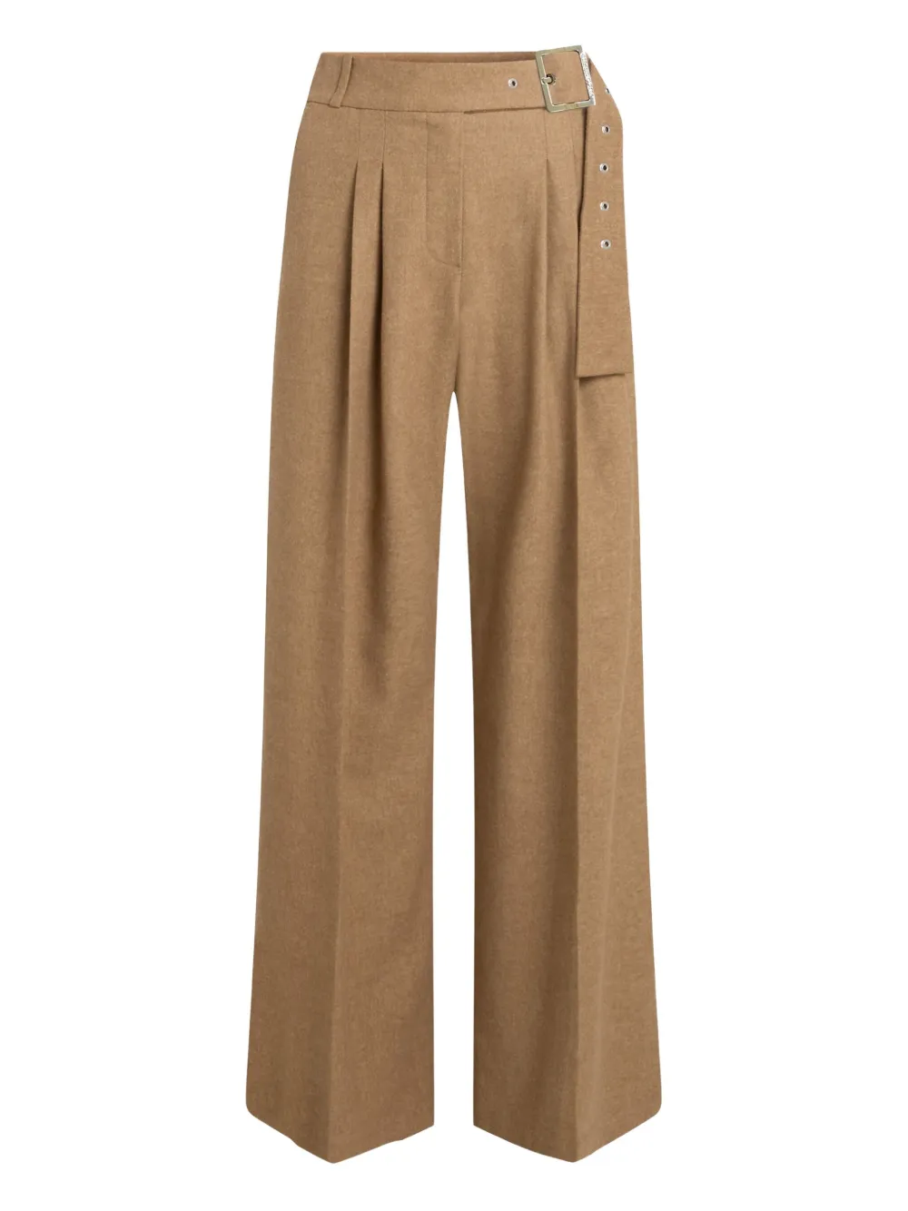 Karl Lagerfeld Plooibroek met wijde pijpen Beige