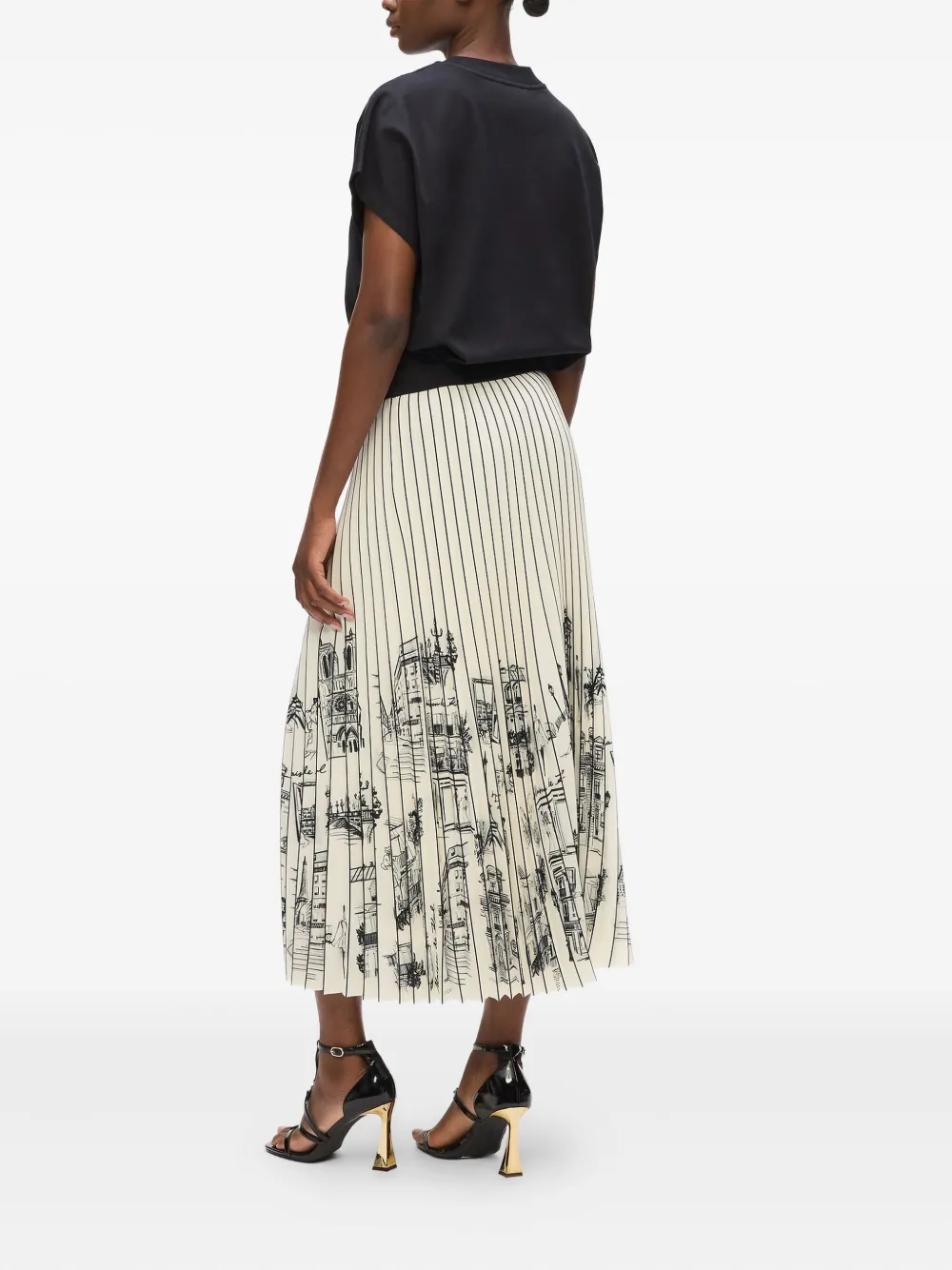 Karl Lagerfeld Gestreepte midi-rok Beige