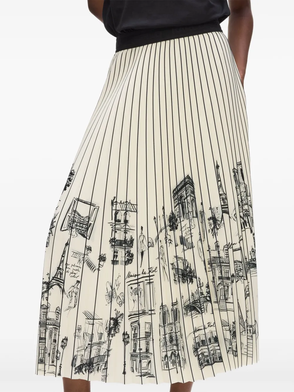 Karl Lagerfeld Gestreepte midi-rok Beige