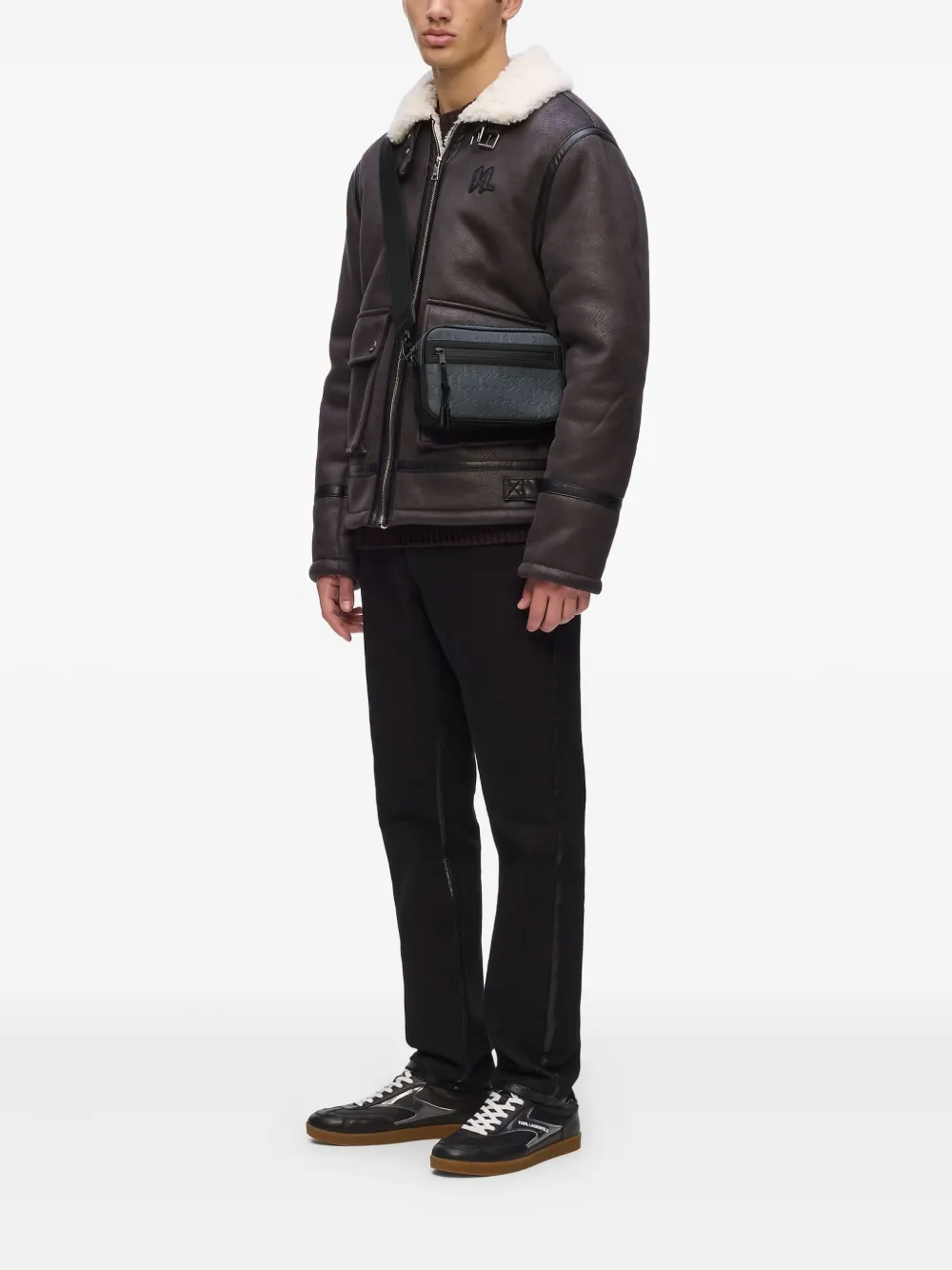 Karl Lagerfeld Camera messengertas met monogram - Grijs