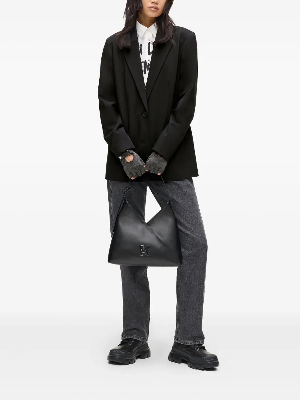 Karl Lagerfeld Jeans Karl blazer met quote Zwart