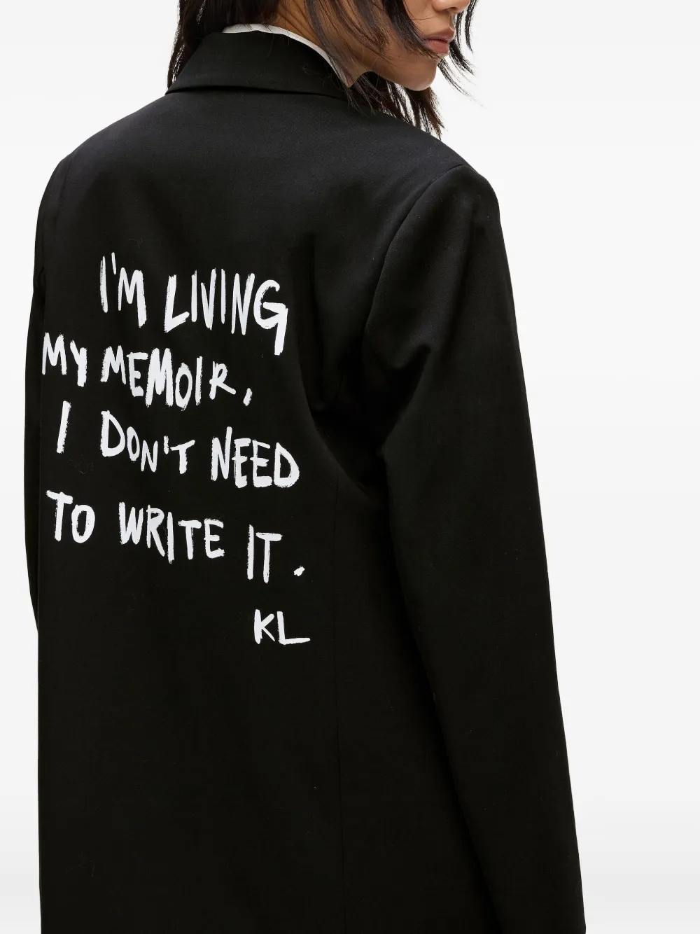 Karl Lagerfeld Jeans Karl blazer met quote Zwart