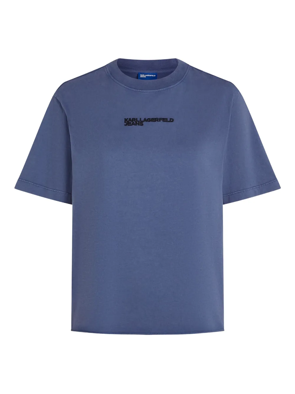 Karl Lagerfeld Jeans logo-embroidered T-shirt | Blue | Image 1