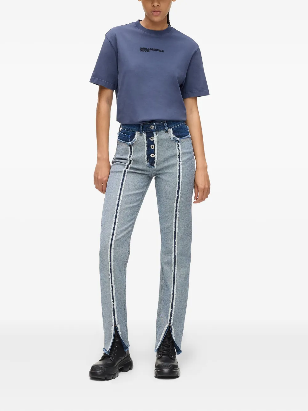 Karl Lagerfeld Jeans logo-embroidered T-shirt | T-Shirts & Jersey Shirts | Image 2