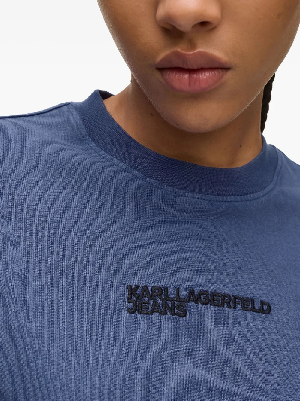 Karl Lagerfeld Jeans T-shirt met geborduurd logo Blauw