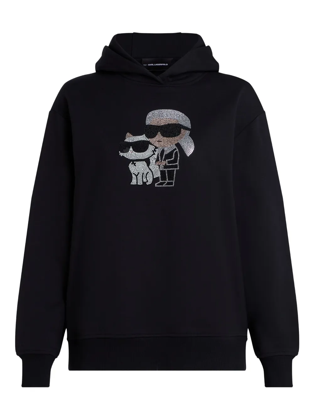 Karl Lagerfeld rhinestone-embellished Ikonik Karl hoodie | Black | Image 1