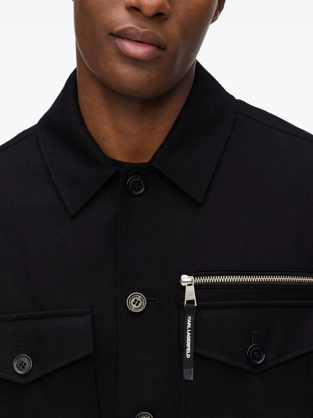 Karl Lagerfeld Shirtjack met ritszak Zwart