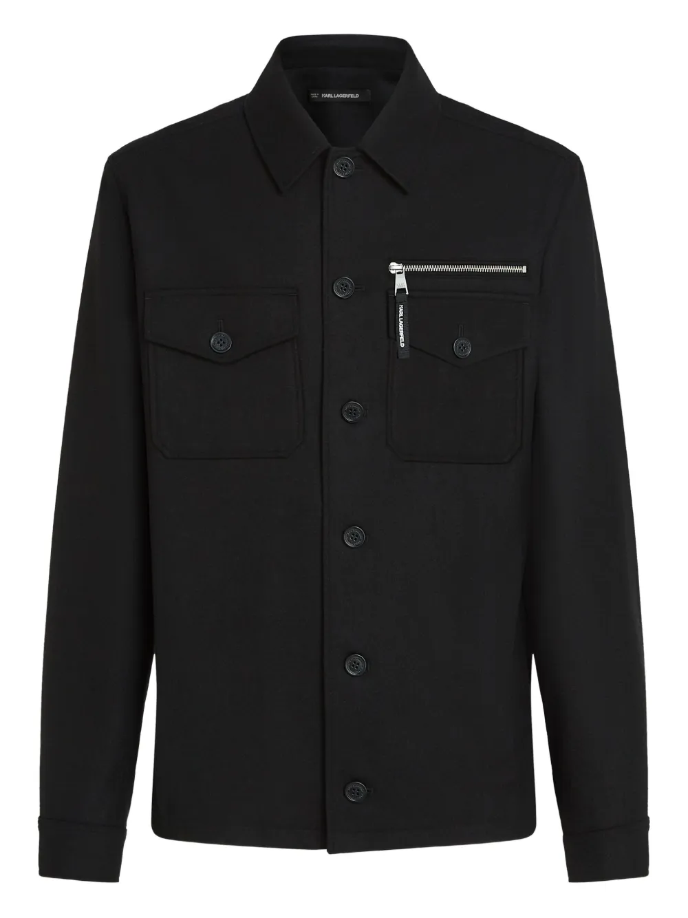 Karl Lagerfeld sobrecamisa con bolsillo con cierre | negro | Image 1