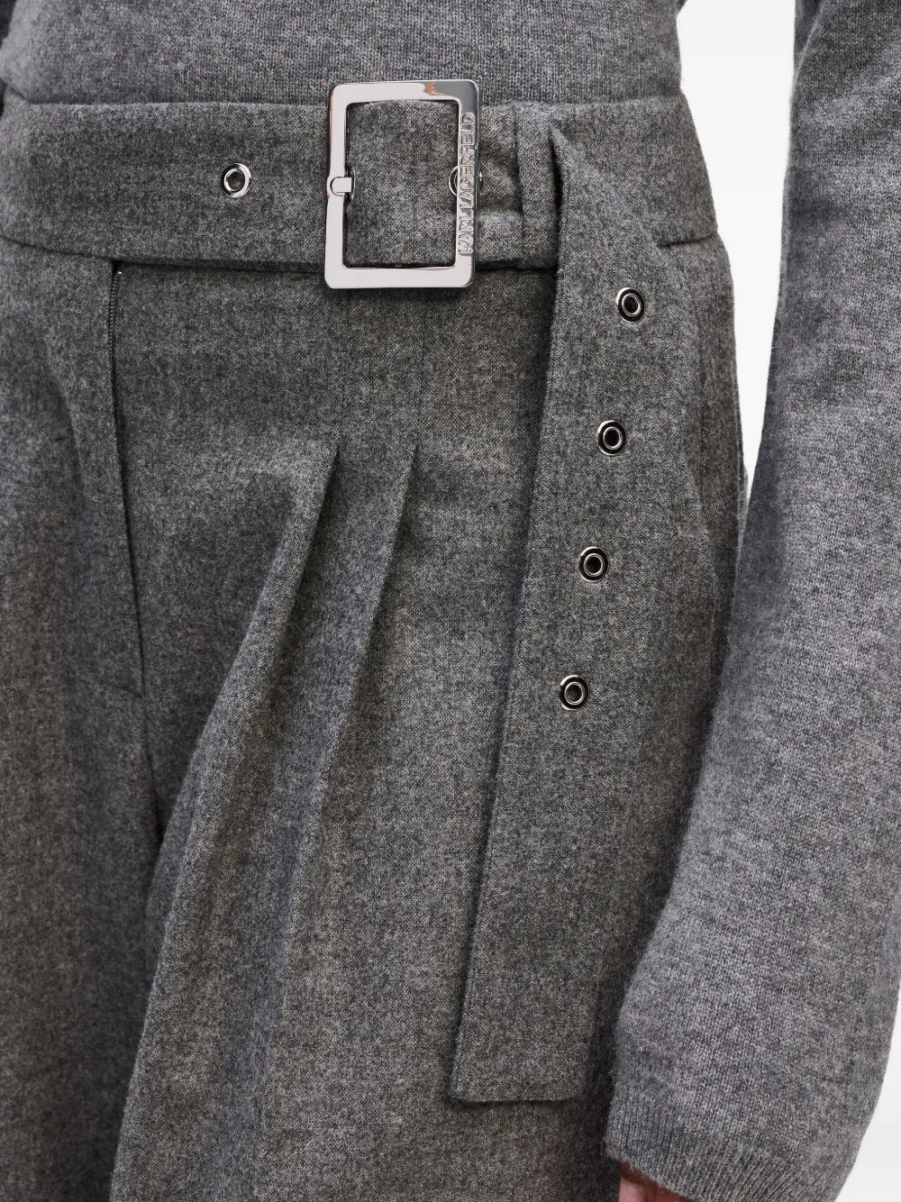 Karl Lagerfeld Plooibroek met ceintuur Grijs
