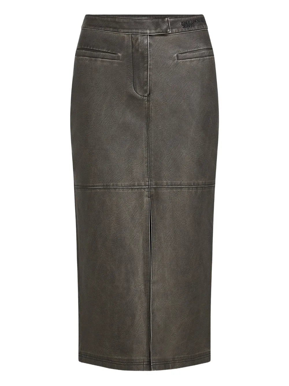 Karl Lagerfeld Jeans Distressed Split-front Skirt In Black
