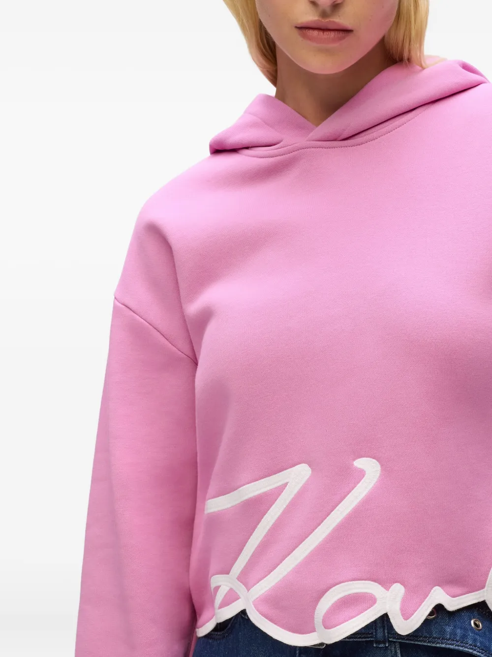 Karl Lagerfeld Hoodie met kenmerkende afwerking Roze