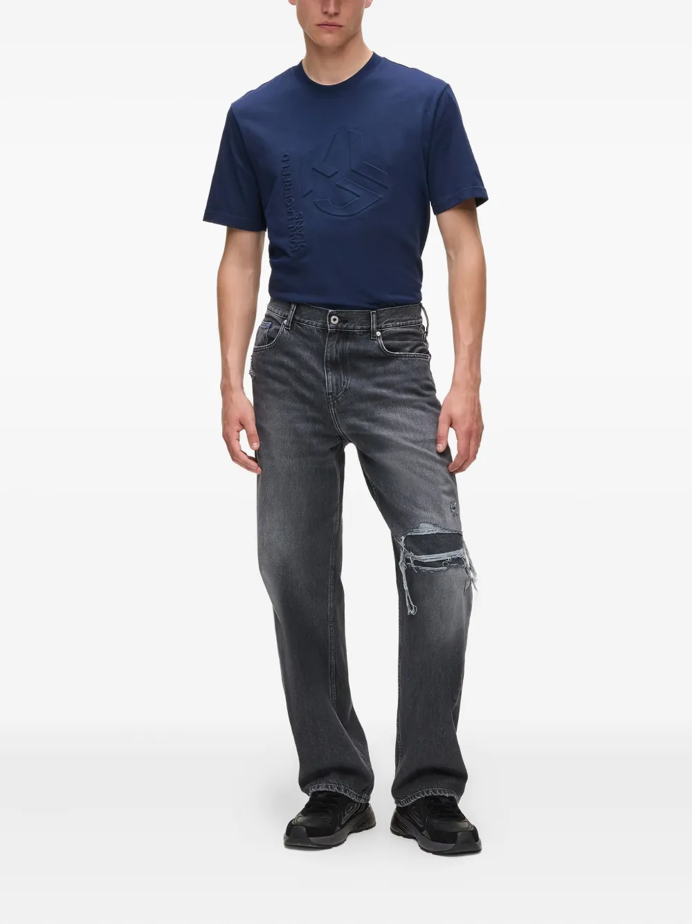 Karl Lagerfeld Jeans Jeans met logopatch - Grijs