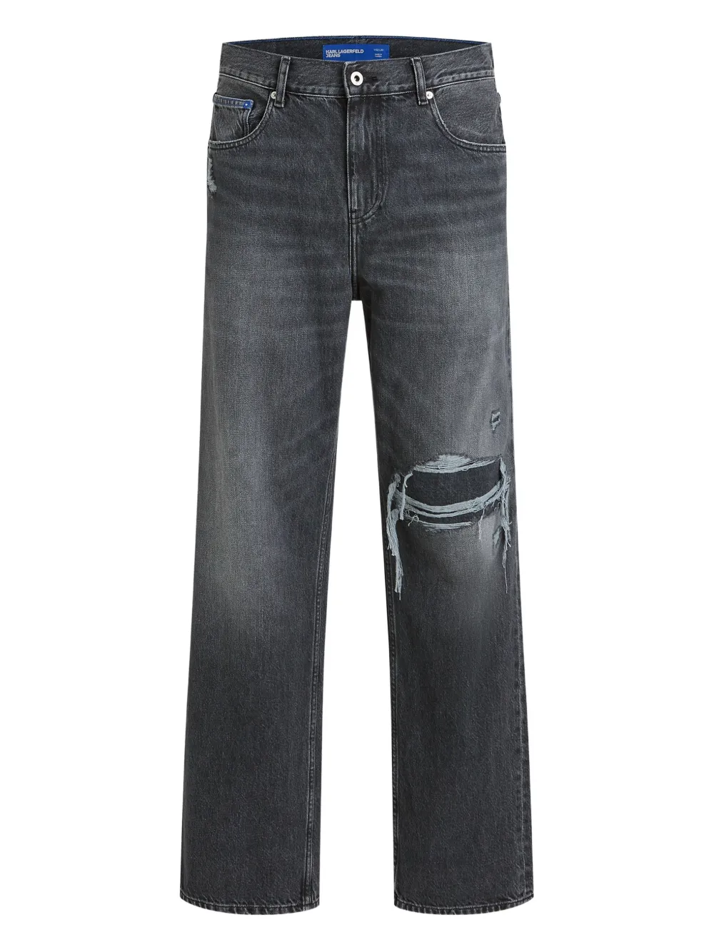Karl Lagerfeld Jeans ロゴパッチ ジーンズ - グレー Karl Lagerfeld Jeans ロゴパッチ ジーンズ - グレー