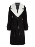 Karl Lagerfeld contrast-collar belted coat - Black
