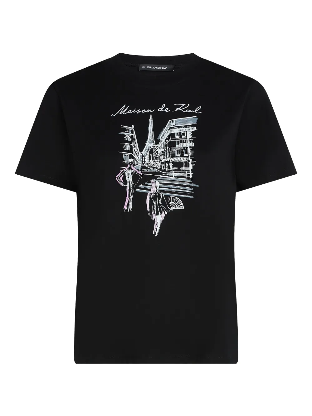 Karl Lagerfeld Paris Sketch-print T-shirt In Black