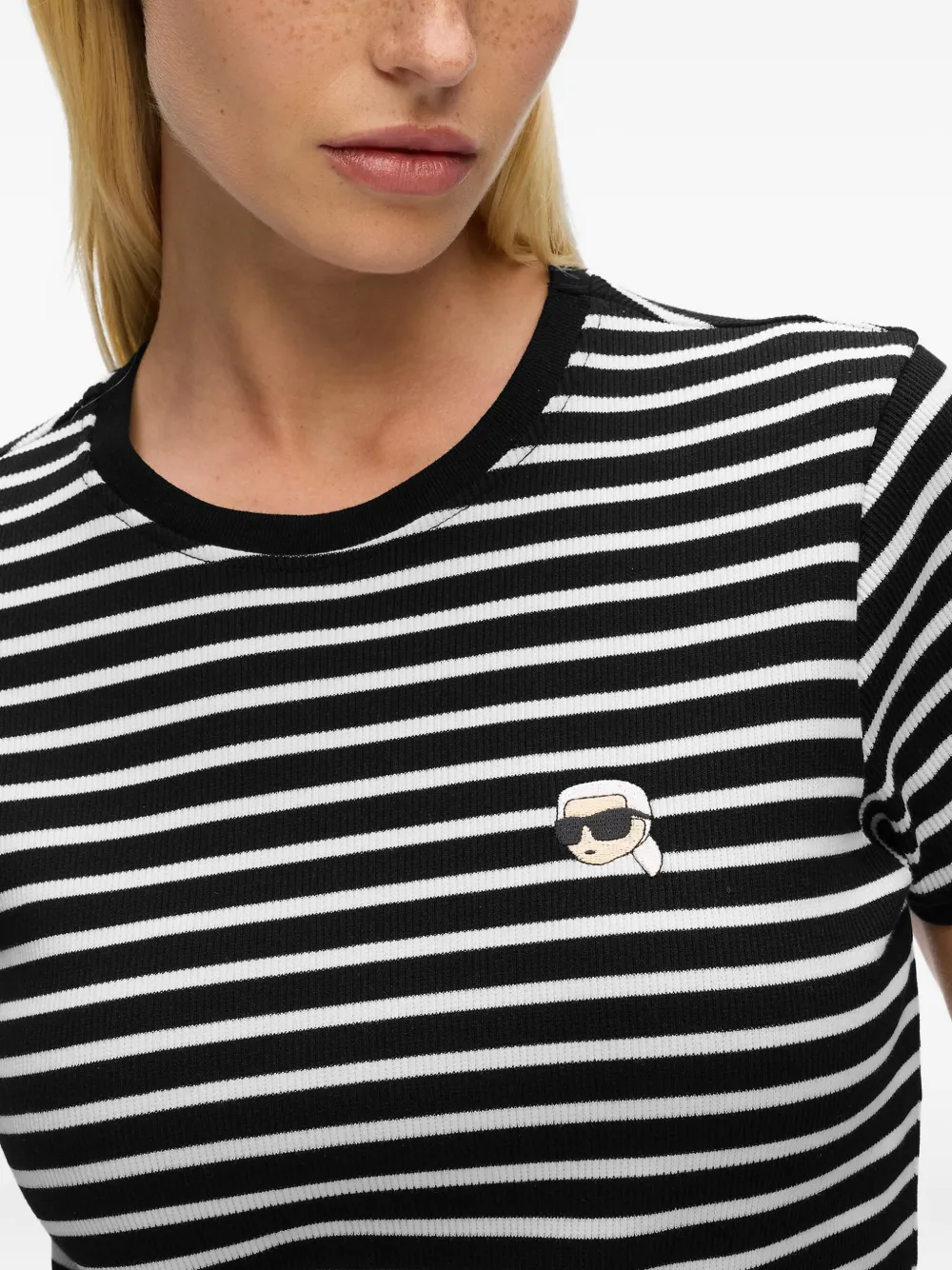 Karl Lagerfeld Gestreept T-shirt Zwart
