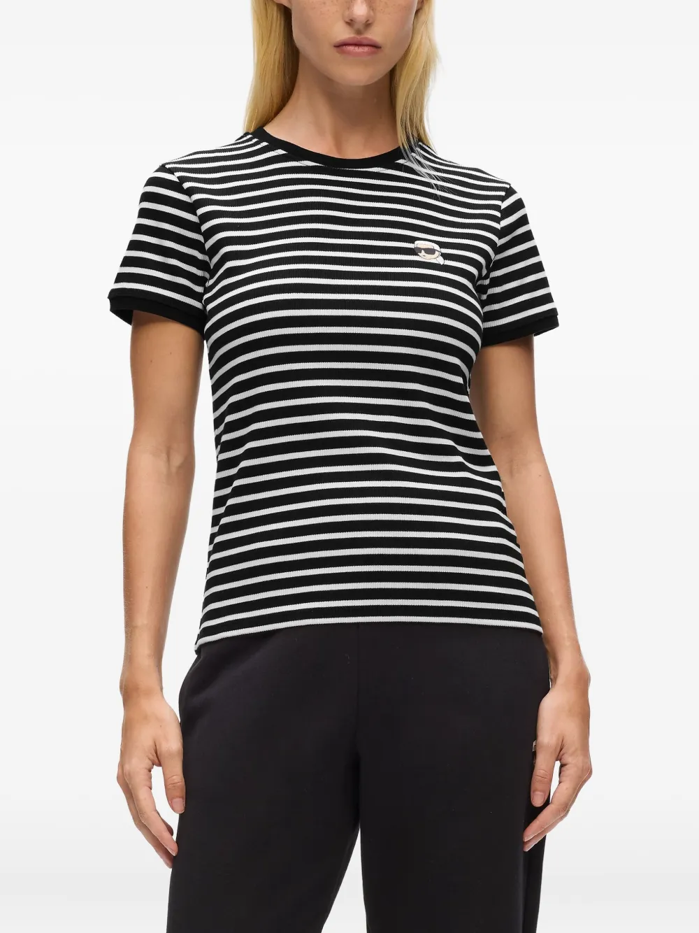 Karl Lagerfeld Gestreept T-shirt Zwart