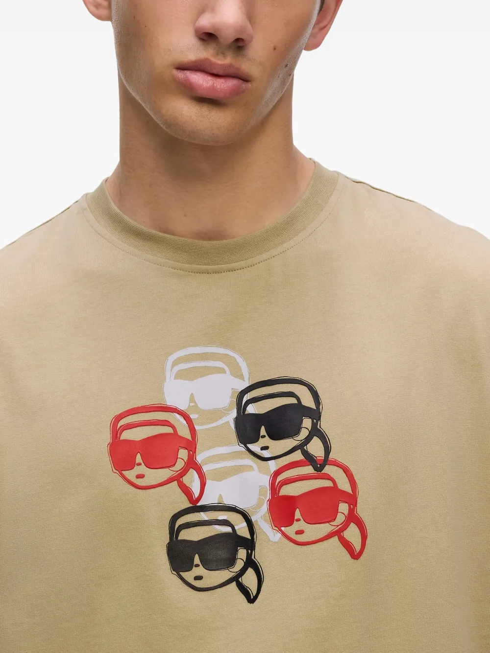 Karl Lagerfeld T-shirt met Icon-print Beige