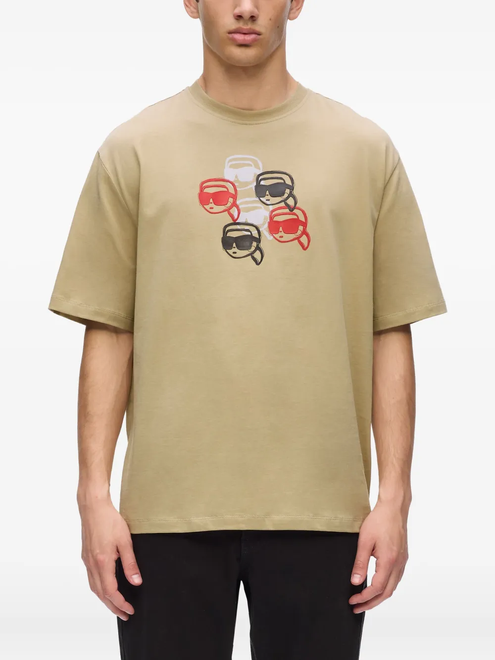 Karl Lagerfeld T-shirt met Icon-print Beige