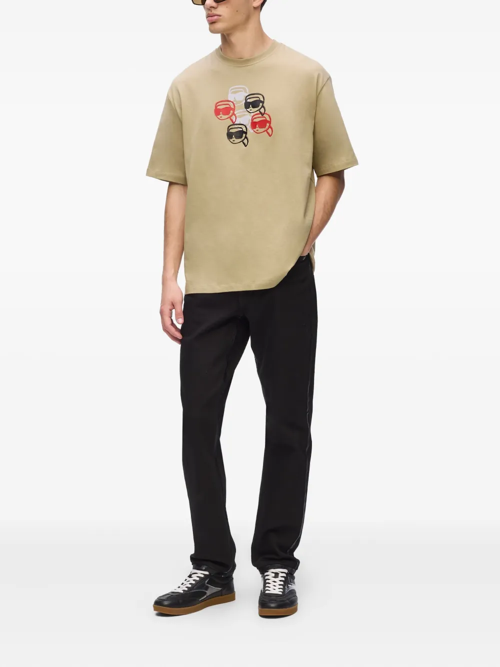 Karl Lagerfeld T-shirt met Icon-print - Beige