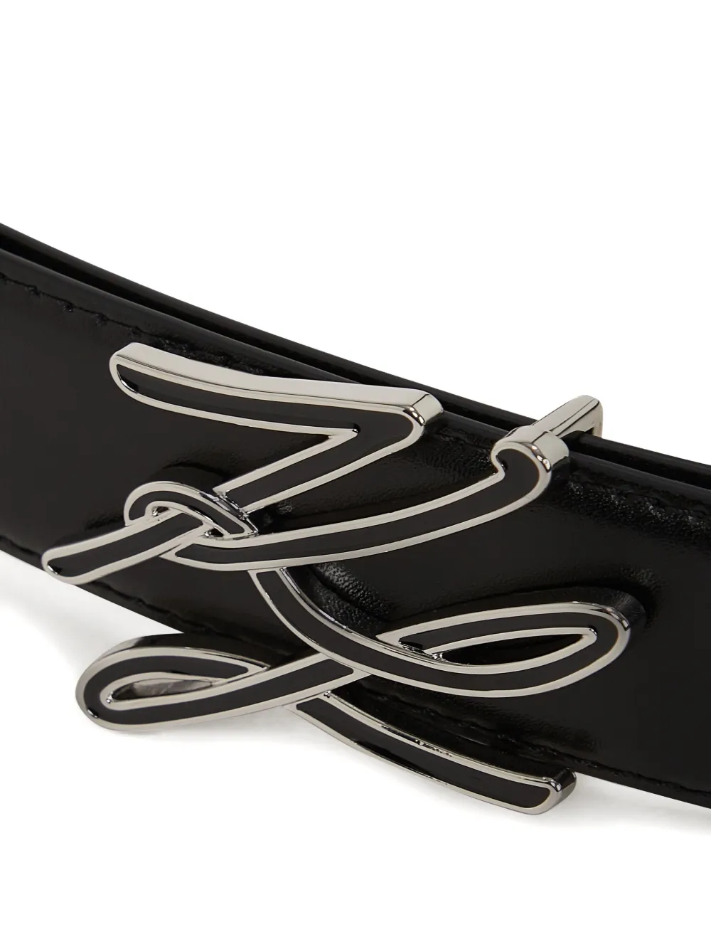 Karl Lagerfeld K/autograph Enamel Belt In Black