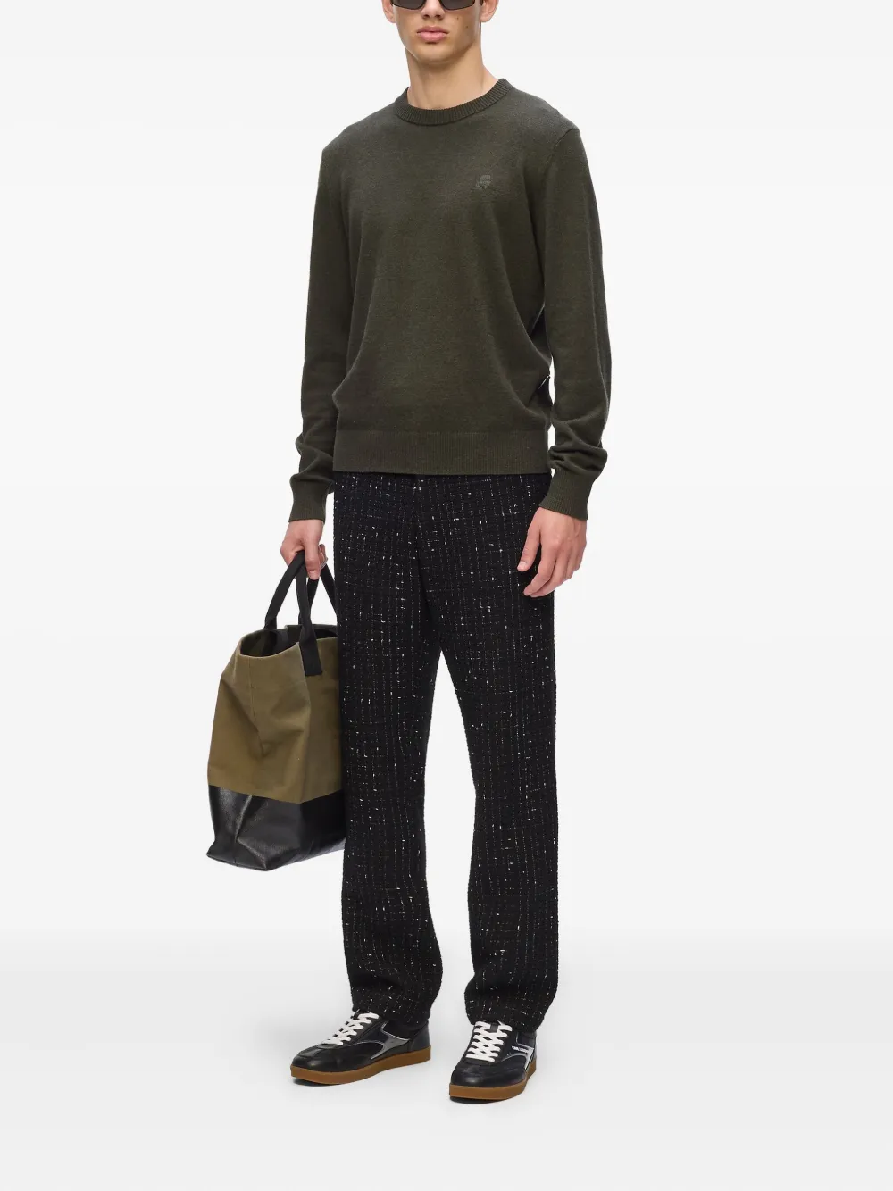 Karl Lagerfeld Trui met ronde hals en logo - Groen