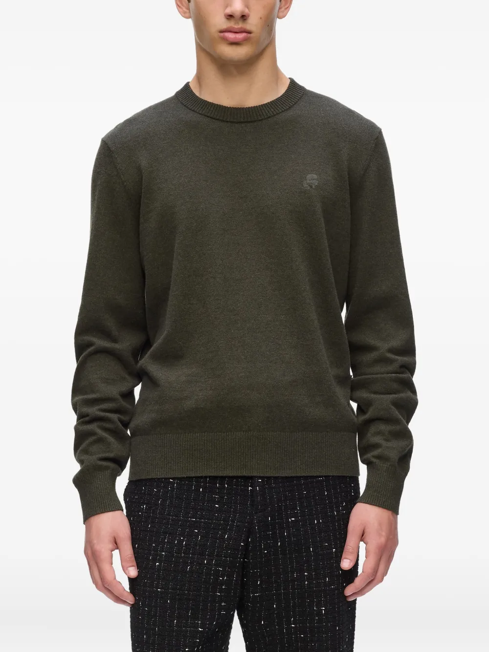 Karl Lagerfeld Trui met ronde hals en logo Groen