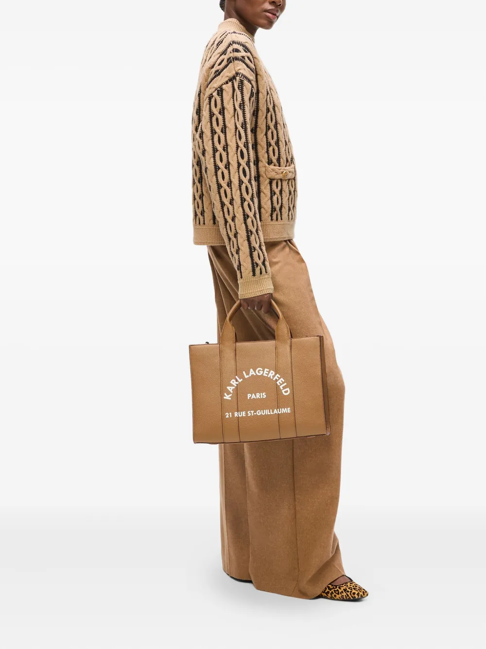 Karl Lagerfeld Shopper met logoprint - Bruin