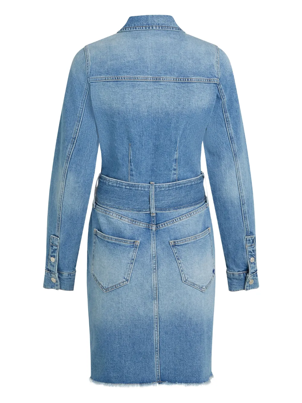 Karl Lagerfeld Jeans Denim jurk met ceintuur en rits Blauw