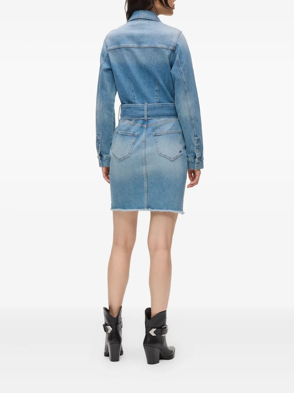Karl Lagerfeld Jeans Denim jurk met ceintuur en rits Blauw