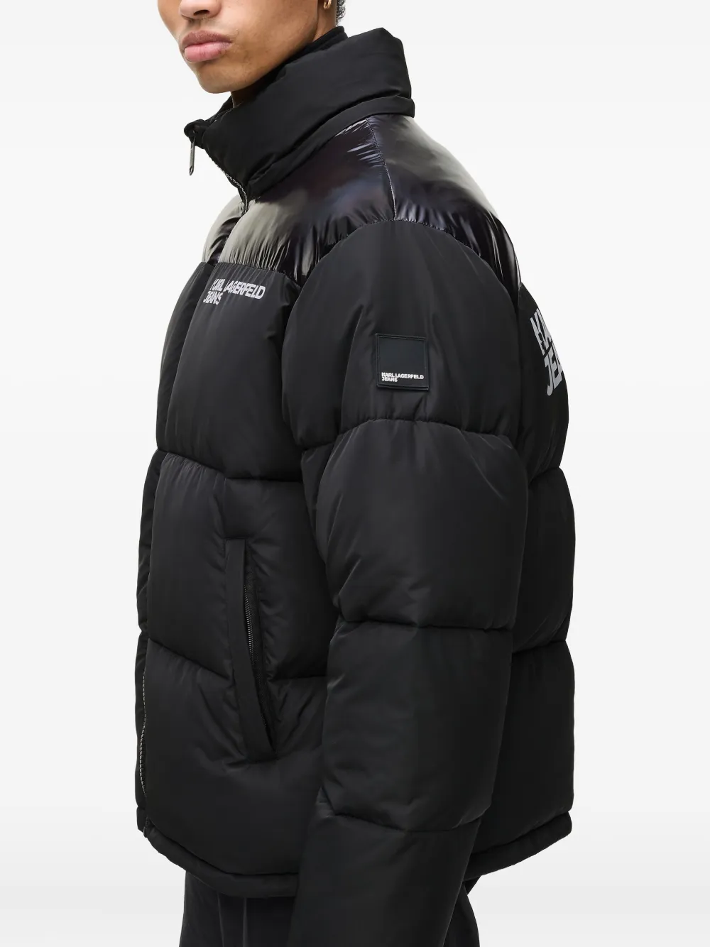 Karl Lagerfeld Jeans Donsjack met logoprint Zwart