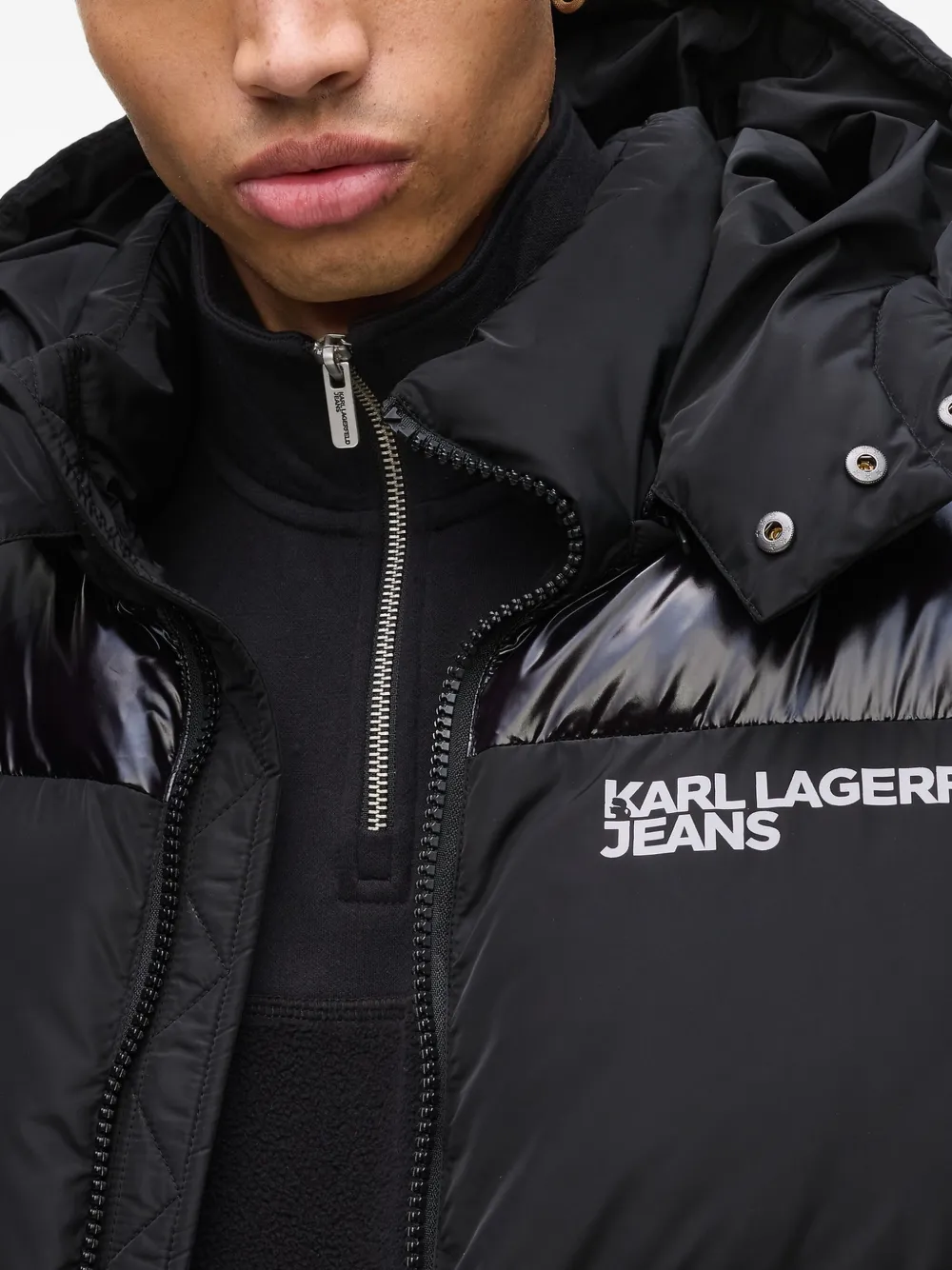 Karl Lagerfeld Jeans Donsjack met logoprint Zwart