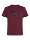 Karl Lagerfeld sequin-logo T-shirt - Red