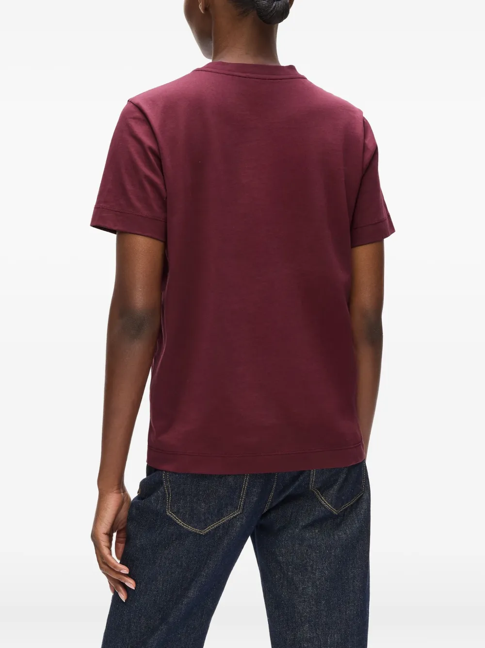 Karl Lagerfeld T-shirt met pailletten logo Rood