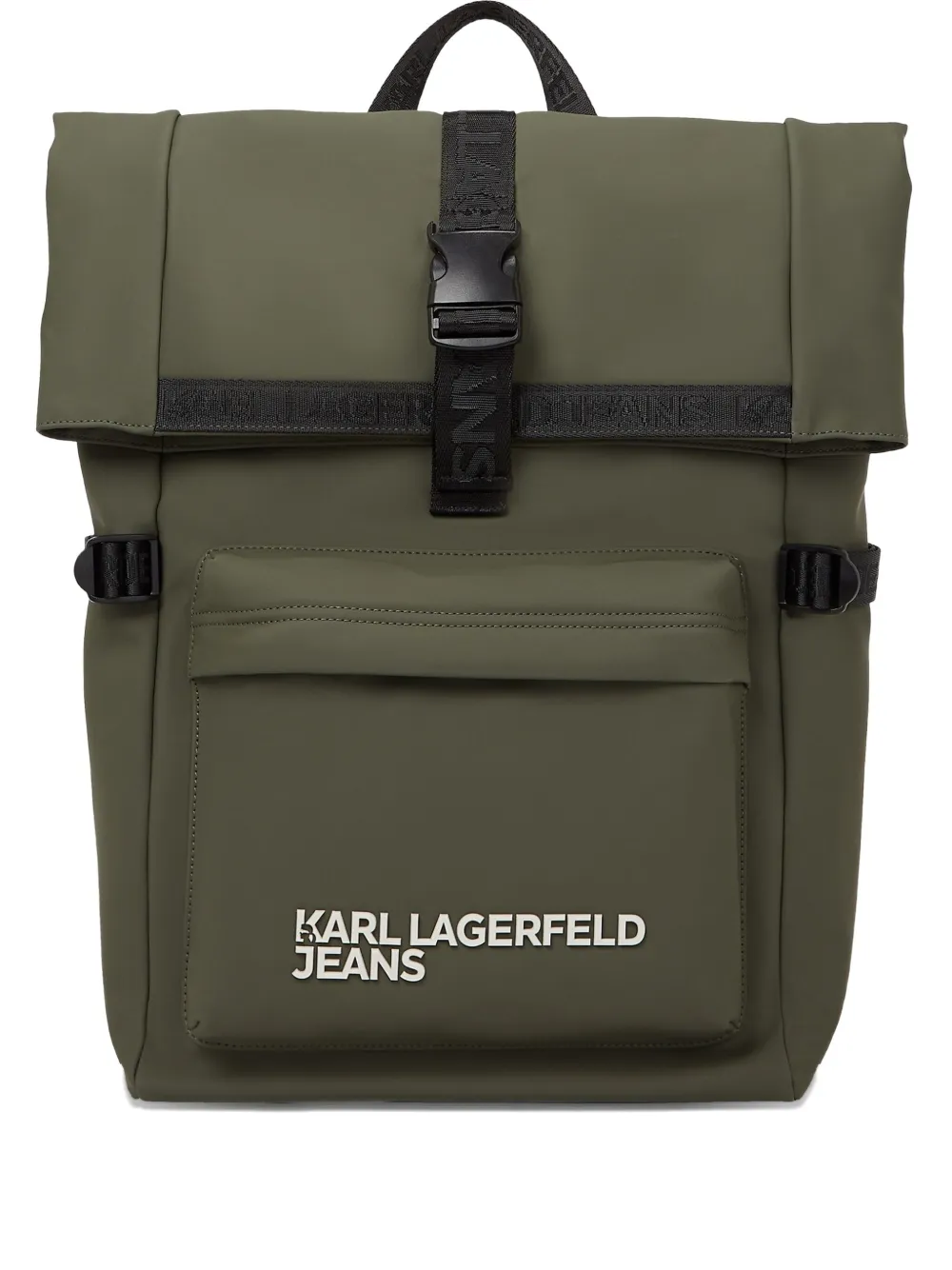 Karl Lagerfeld Jeans バックル ロールトップ バックパック - グリーン Karl Lagerfeld Jeans バックル ロールトップ バックパック - グリーン