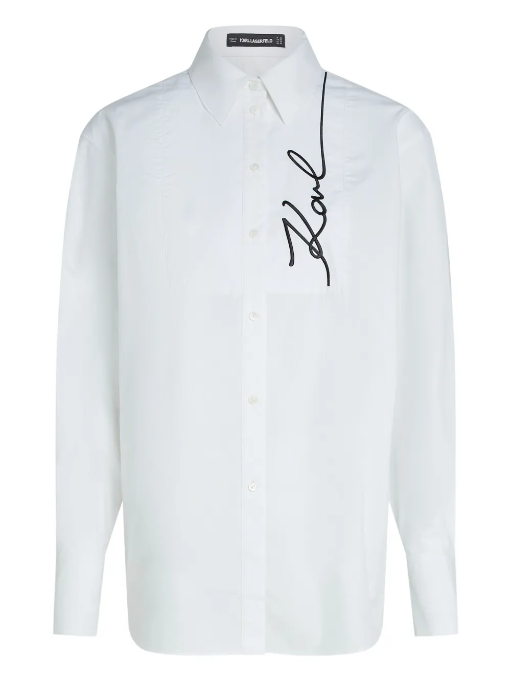Karl Lagerfeld logo-embroidered shirt | White | Image 1
