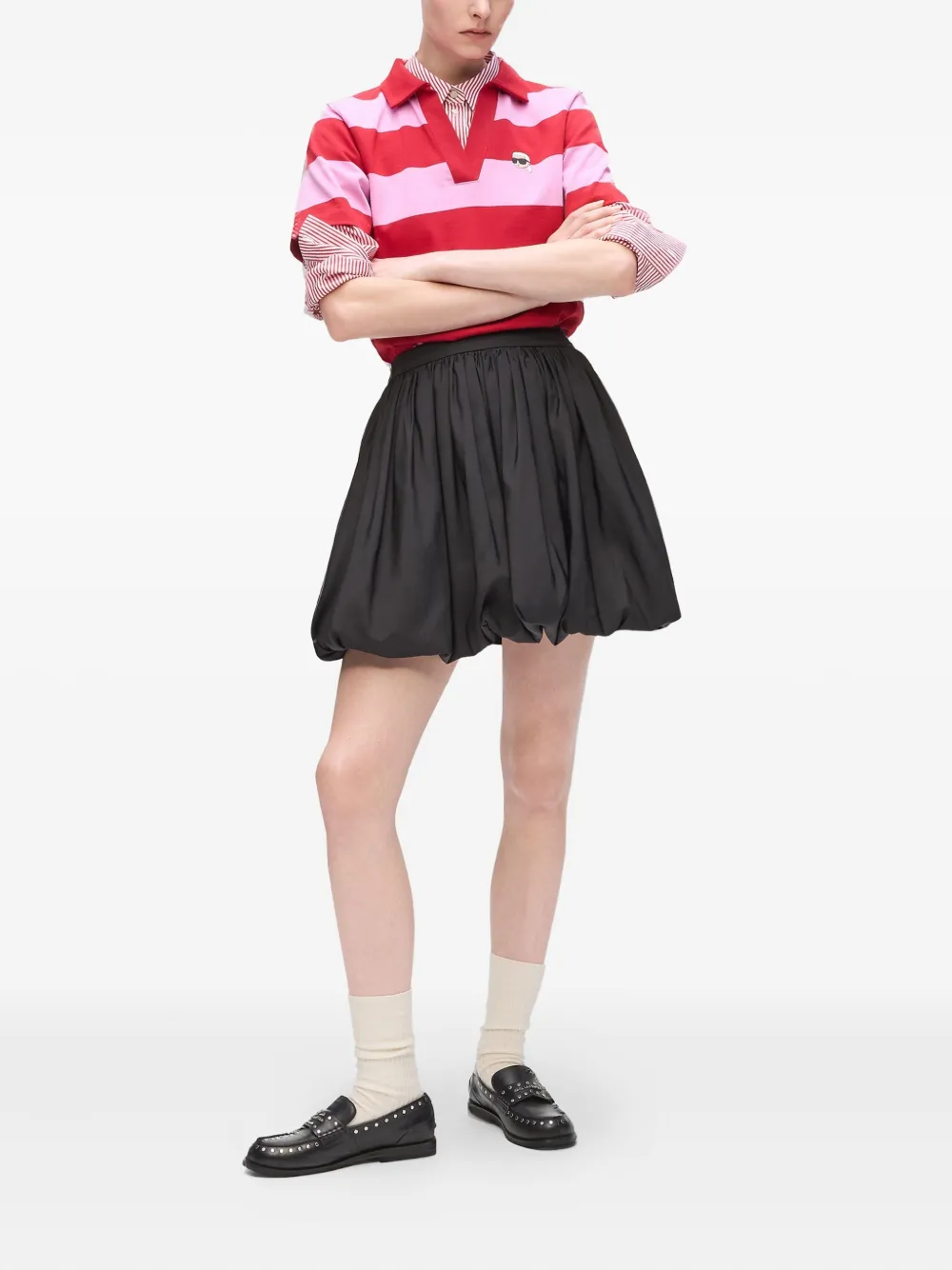 Karl Lagerfeld Mini-plooirok - Zwart