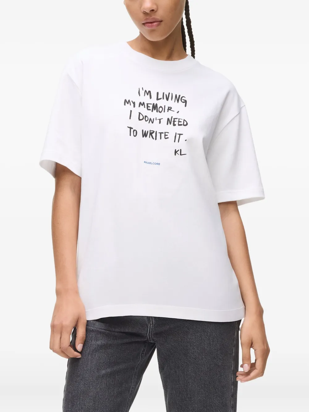 Karl Lagerfeld Jeans T-shirt met tekst Wit