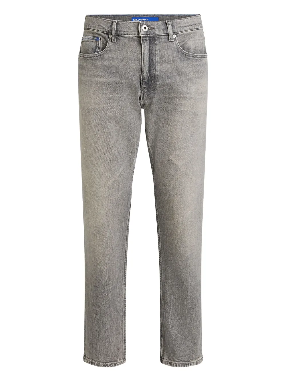 Karl Lagerfeld Jeans Cotton Tapered Jeans In Gray