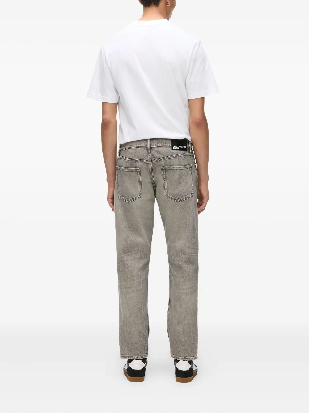 Karl Lagerfeld Jeans Cotton Tapered Jeans In Gray
