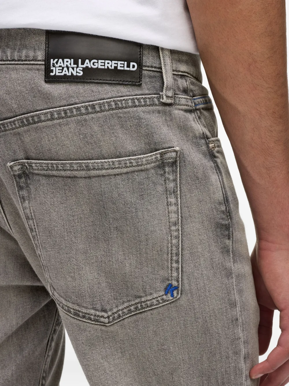 Karl Lagerfeld Jeans Cotton Tapered Jeans In Gray