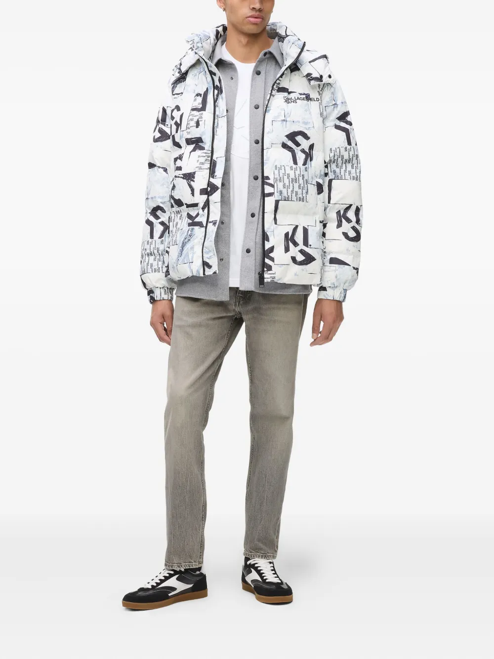 Karl Lagerfeld Jeans Katoenen jeans met toelopende pijpen - Grijs