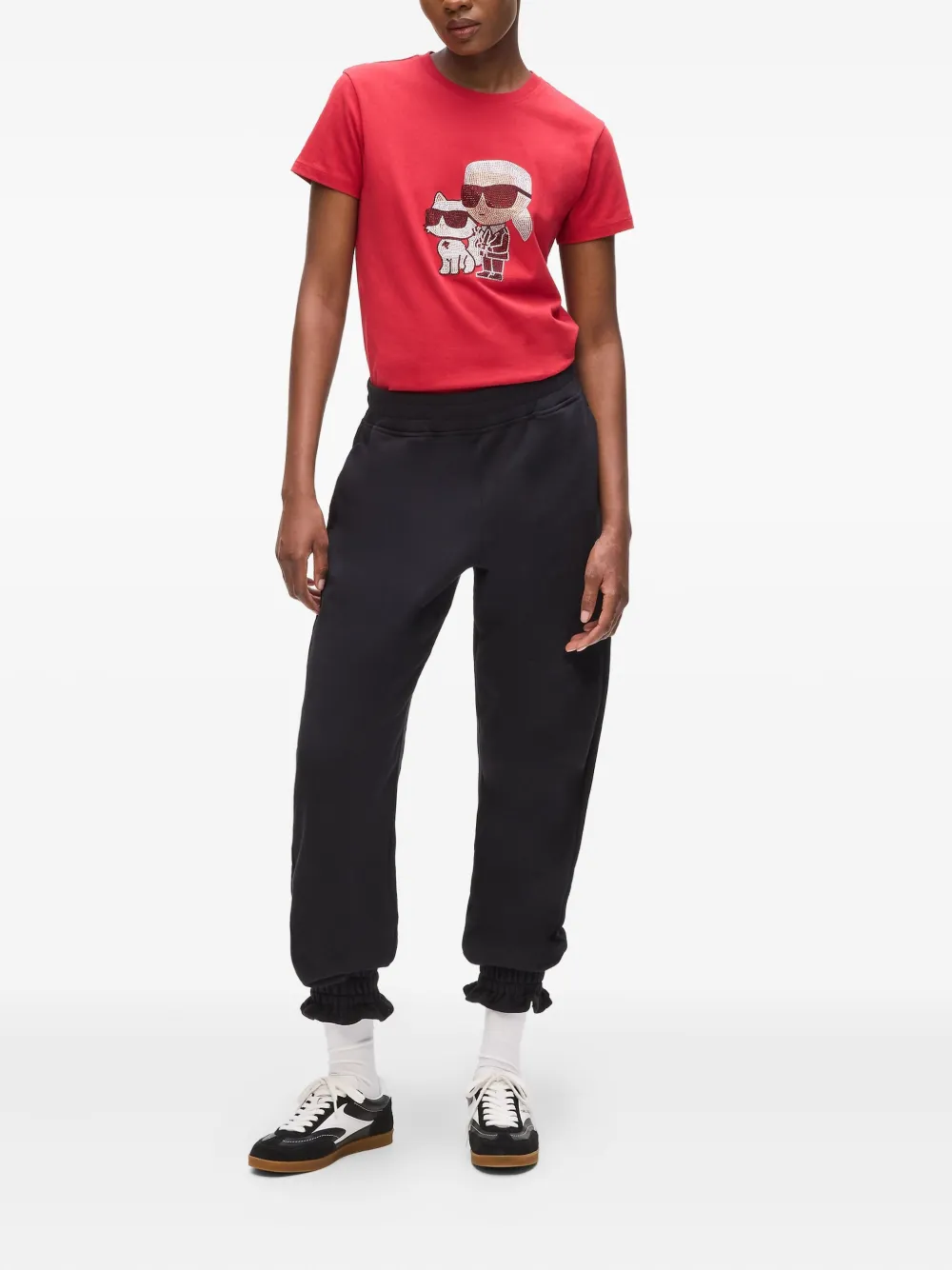 Karl Lagerfeld Joggingbroek met Ikon-patch - Zwart