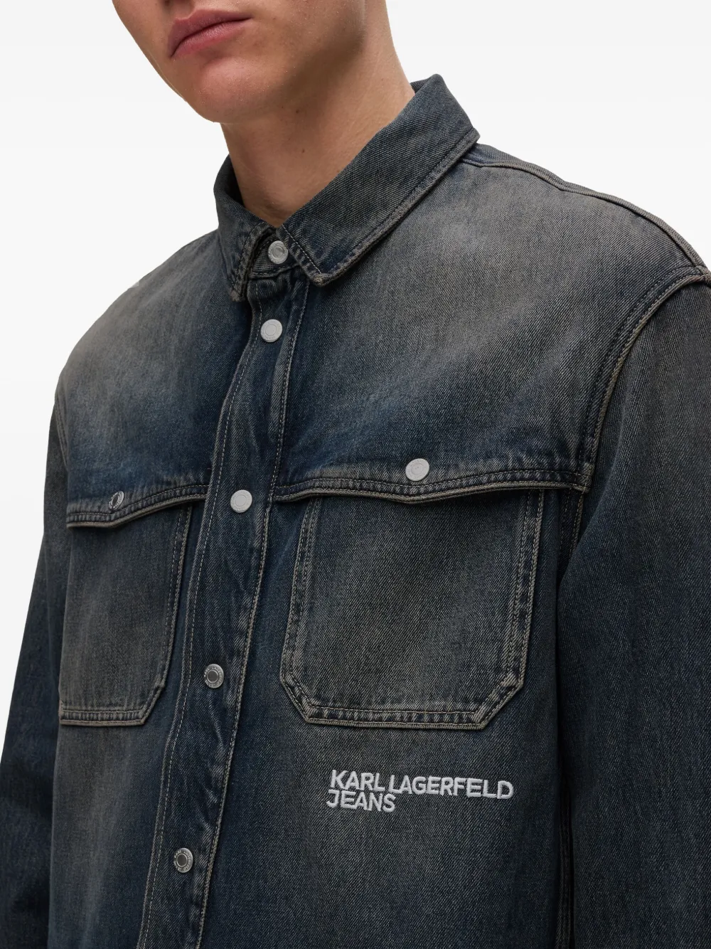 Karl Lagerfeld Jeans Denim overhemd Blauw