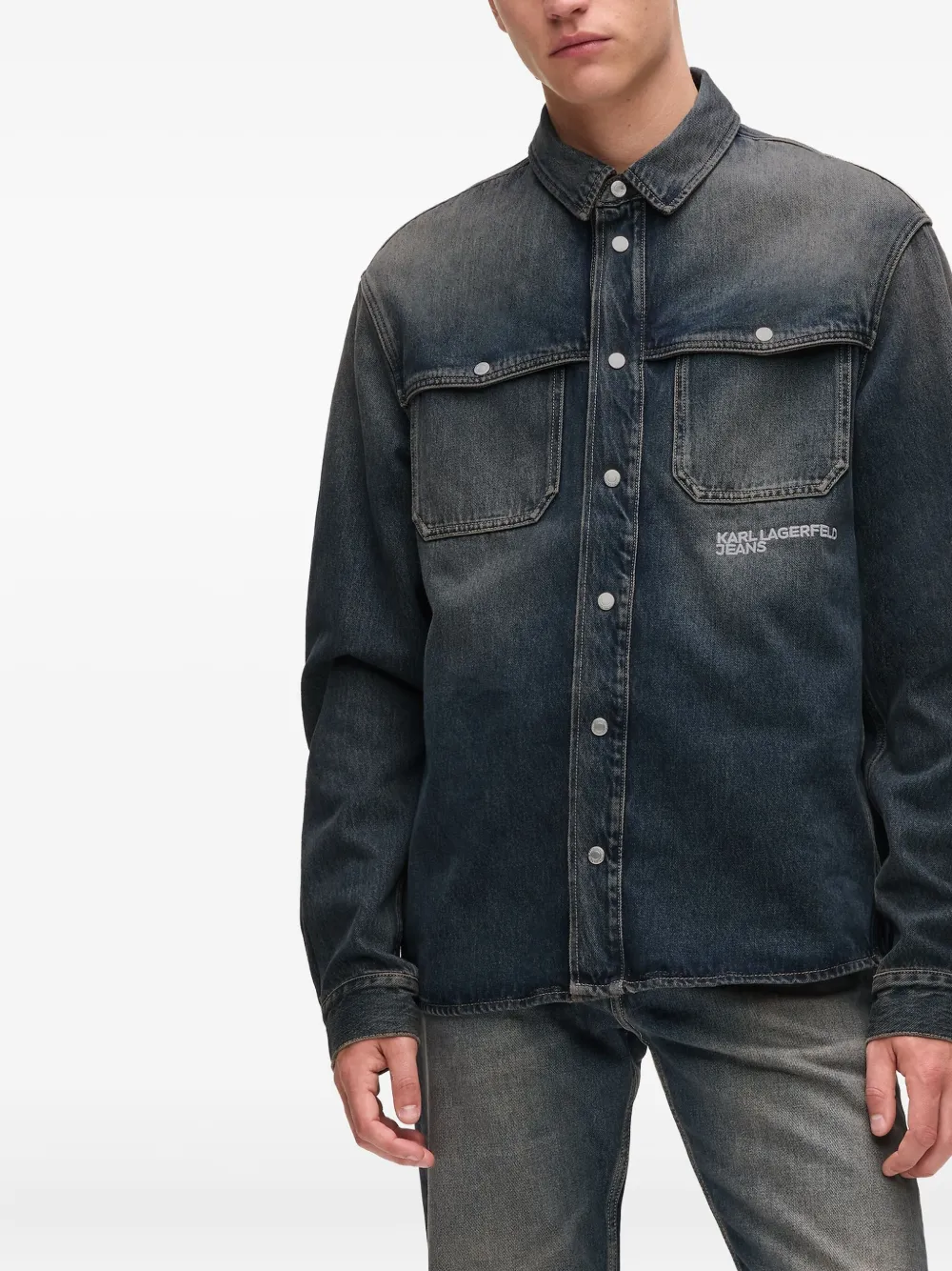 Karl Lagerfeld Jeans Denim overhemd Blauw