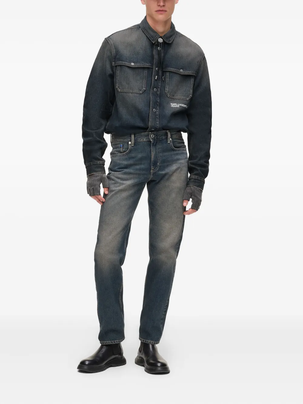 Karl Lagerfeld Jeans Denim overhemd - Blauw