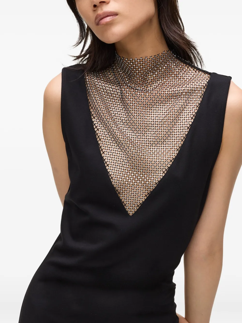 Karl Lagerfeld Jeans Mouwloze jurk verfraaid met mouwen Zwart