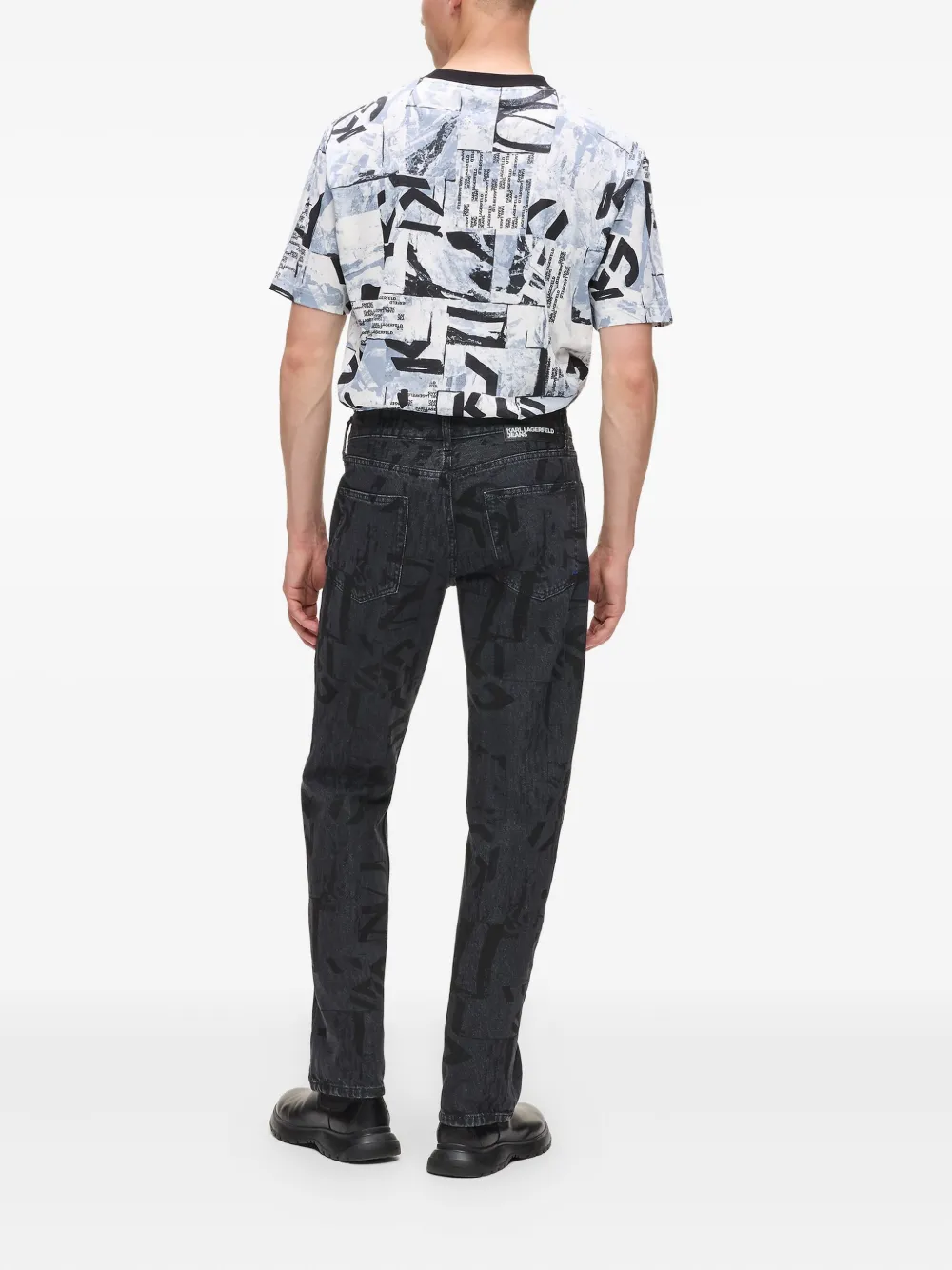 Karl Lagerfeld Jeans All-over-print Jeans In Blue